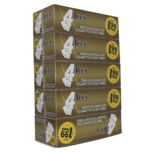 4 ACES CIGARETTE FILTER TUBES 5 CARTONS OF 200 GOLD LIGHT KING SIZE