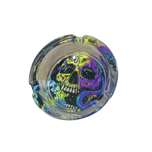 Glass Ashtray Mexican Sugar Skull Design