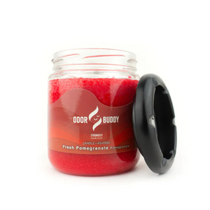 Odor Buddy Candle and Ashtray 12oz Fresh Pomegranate