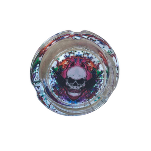 Glass Ashtray Mexican Sugar Skull Design