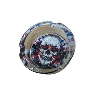 Glass Ashtray Mexican Sugar Skull Design