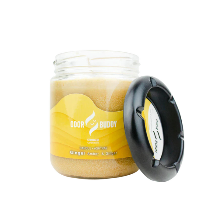 Odor Buddy Candle and Ashtray 12oz Ginger