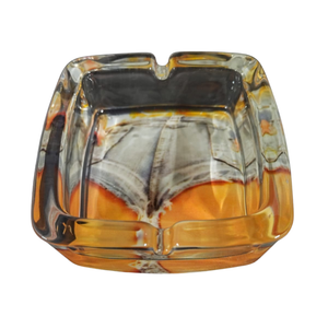 Fashion Woman in Sexy Shorts Square Glass Ashtray 6ct