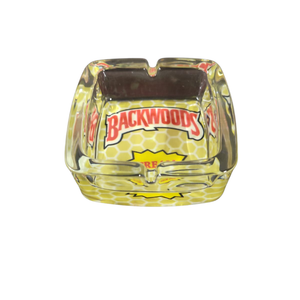 Fashion Backwoods Cream Honeycomb Thick Square Glass Ashtray 6ct