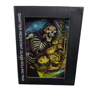 Skeleton w/Woman Glass Rolling Mini Tray