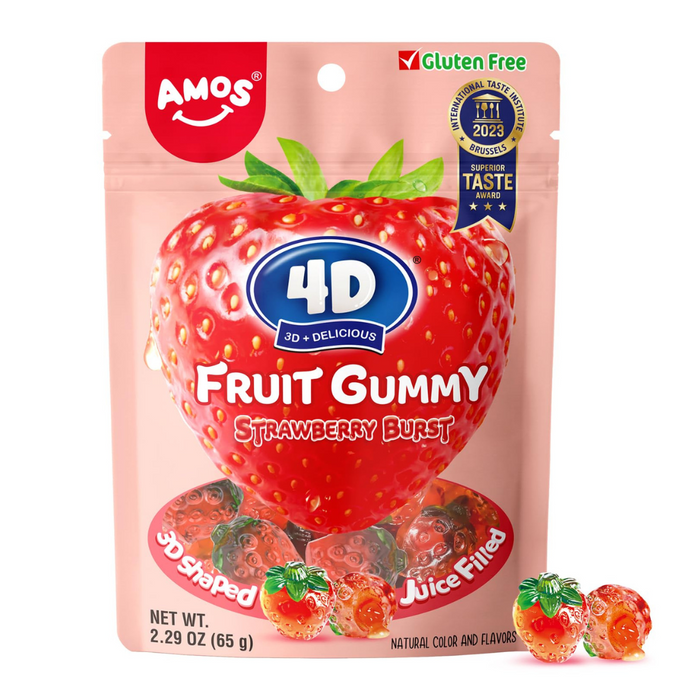 Amos 4D Gummies Strawberry Burst 6oz