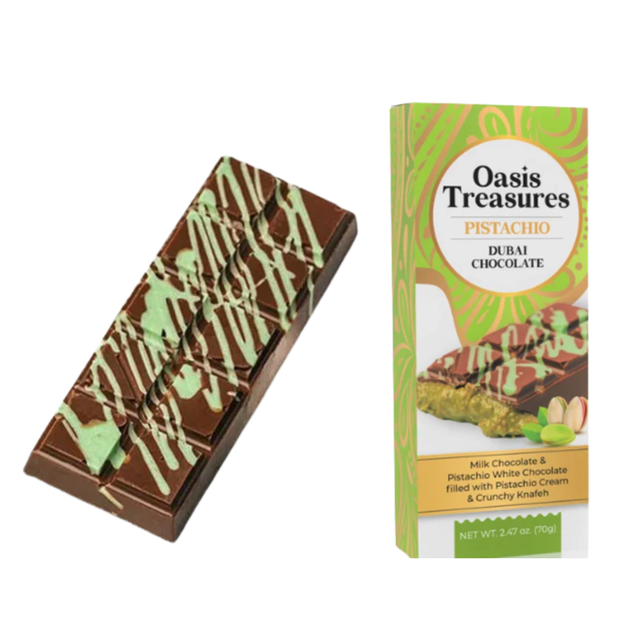 Oasis Treasures Dubai Chocolate Pistachio Bar 2.47oz