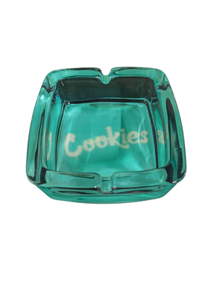 Fashion Cookies Thick Square Glass Ashtray Ocean Blue