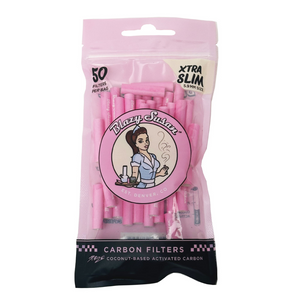 Blazy Susan Pink Activated Xtra Slim Carbon Filter Tips 50ct Bag