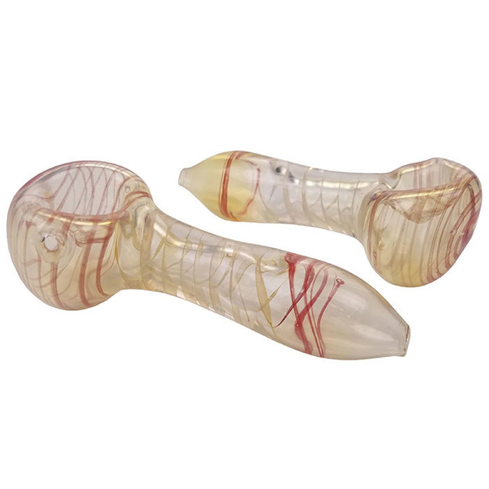 SPIRAL LINES SPOON HAND PIPE | 3 INCH