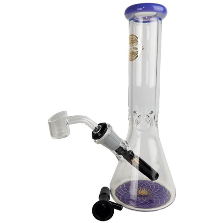 ON POINT GLASS - GEOMETRIC FLORAL BASE BEAKER WATER PIPE / RIG