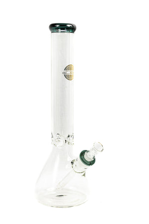 ON POINT GLASS - 9MM COLOR RIM ICE CATCH BEAKER WATER PIPE / RIG - WITH 14M BOWL & 4MM BANGER | 16 INCH