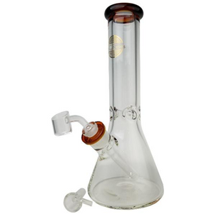 ON POINT GLASS - 9MM COLOR LIP BEAKER WITH ICE CATCHER WATER PIPE / RIG - WITH 14M BOWL | 12 INCH