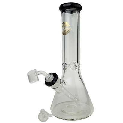 ON POINT GLASS - 9MM COLOR LIP BEAKER WITH ICE CATCHER WATER PIPE / RIG - WITH 14M BOWL | 12 INCH