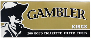 GAMBLER CIGARETTE FILTER TUBES 5 CARTONS OF 200 GOLD (LIGHT) KING SIZE