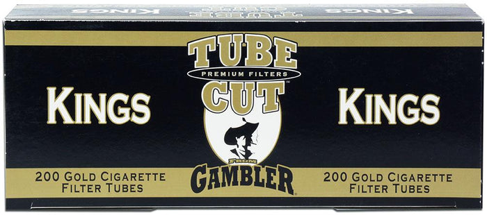 GAMBLER TUBE CUT CIGARETTE FILTER TUBES 5 CARTONS OF 200 GOLD (LIGHT) KING SIZE