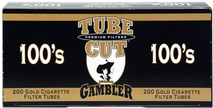 GAMBLER TUBE CUT CIGARETTE FILTER TUBES 5 CARTONS OF 200 GOLD (LIGHT) 100MM