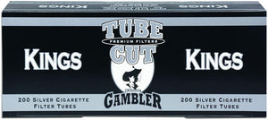 GAMBLER TUBE CUT CIGARETTE FILTER TUBES 5 CARTONS OF 200 SILVER (ULTRA LIGHT) KING SIZE