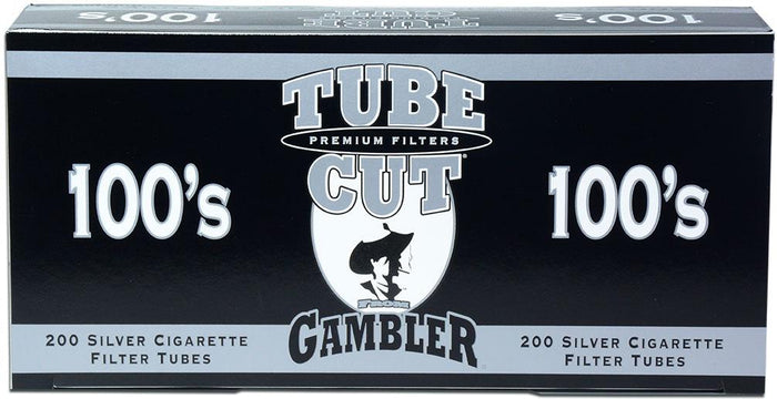 GAMBLER TUBE CUT CIGARETTE FILTER TUBES 5 CARTONS OF 200 SILVER (ULTRA LIGHT) 100MM