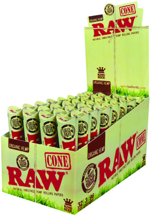 RAW ORGANIC PRE ROLLED KING SIZE CONES