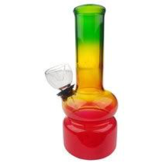 RASTA GLASS ON RUBBER WATER PIPE | 5 INCH