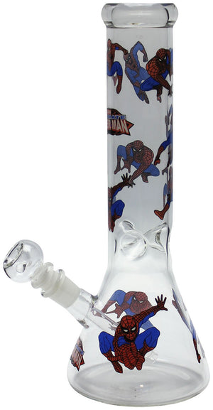 12" Beaker Water Pipe w/ Spider Decals - XW81