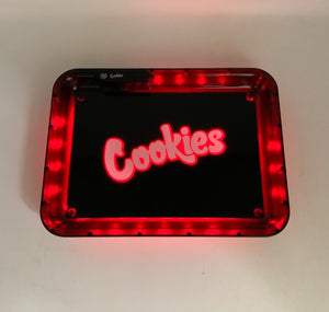 COOKIES MULTI COLOR LED GLOW ROLLING TRAY - RED
