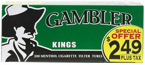 GAMBLER CIGARETTE FILTER TUBES PRE-PRICED 5 CARTONS OF 200 MENTHOL KING SIZE