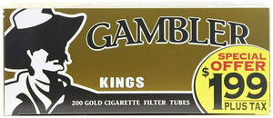 GAMBLER CIGARETTE FILTER TUBES PRE-PRICED 5 CARTONS OF 200 GOLD (LIGHT) KING SIZE