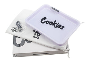 COOKIES MULTI COLOR LED GLOW ROLLING TRAY - WHITE