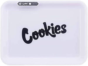 COOKIES MULTI COLOR LED GLOW ROLLING TRAY - WHITE