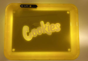 COOKIES MULTI COLOR LED GLOW ROLLING TRAY - YELLOW
